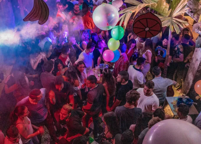 partying at night